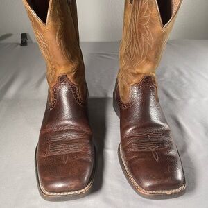 Ariat Rich Brown and Tan Leather Western Boots